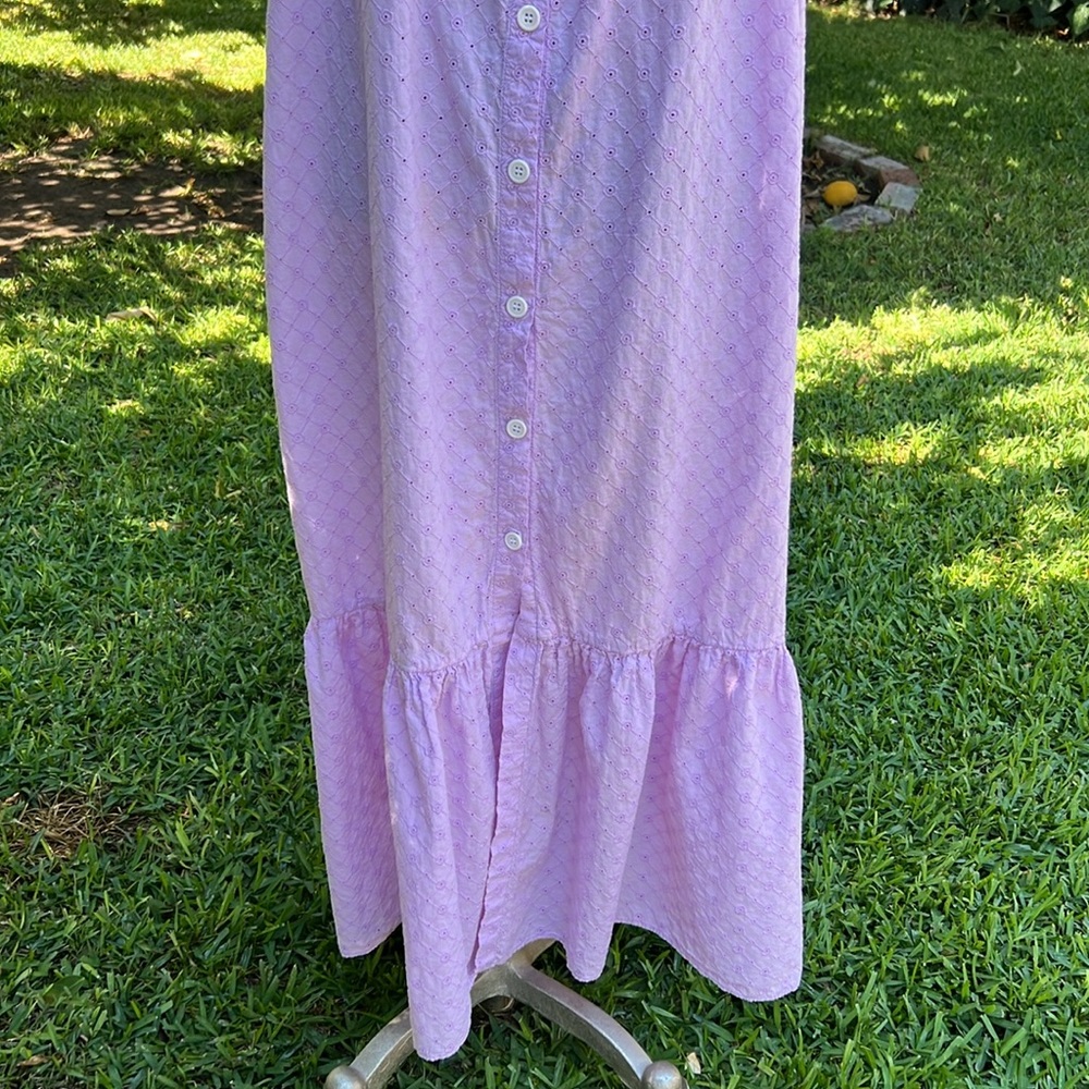 MDS Stripes Lavender Eyelet Dress Size 10 US $525 - Picture 10 of 17